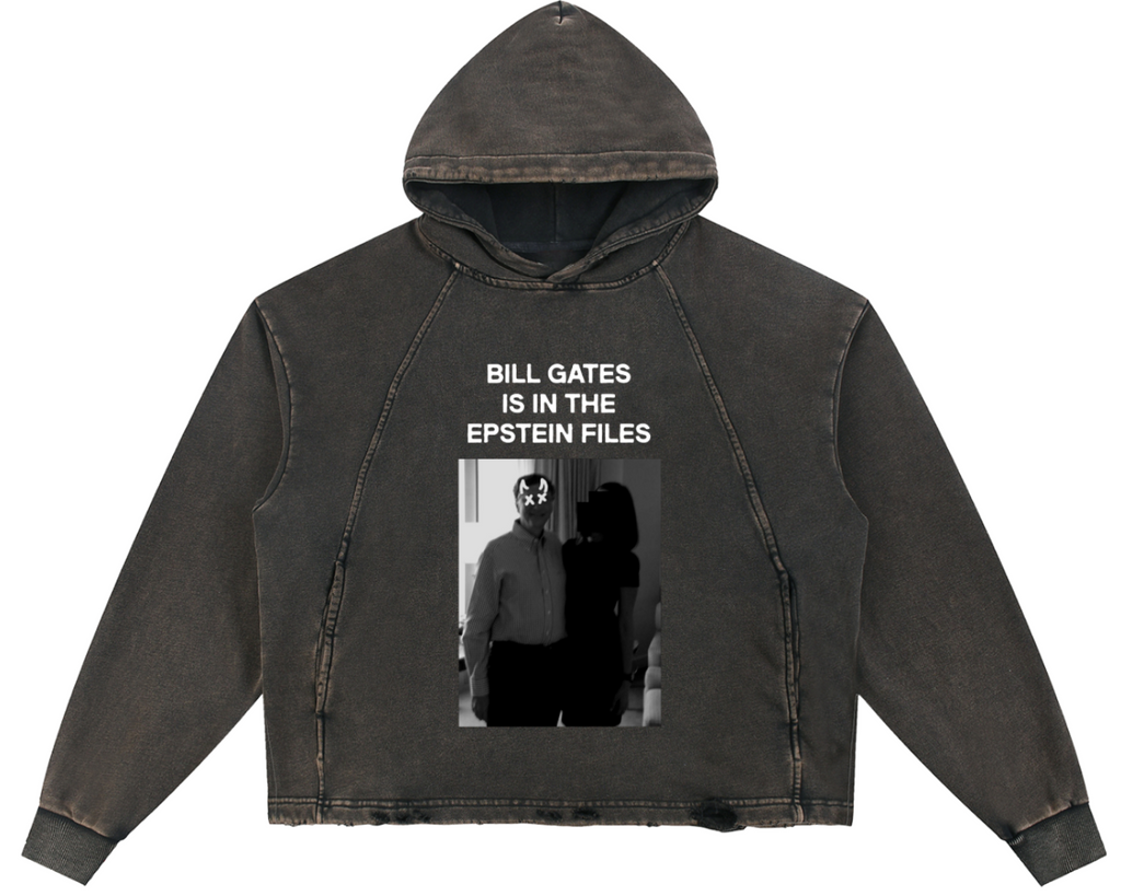 Black hoodie with text and graphic on a white background epst