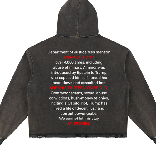 Vintage Washed Frayed-Hem Hoodie