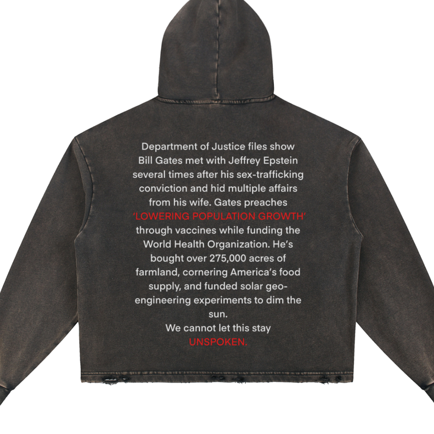 Vintage Washed Frayed-Hem Hoodie